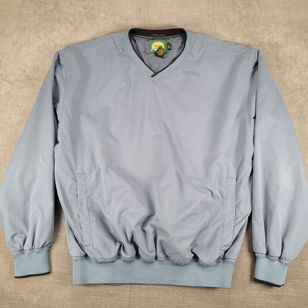 Cabela's Men's V-Neck Pullover‎ Windbreaker Jacket Lightweight Athletic Gray M